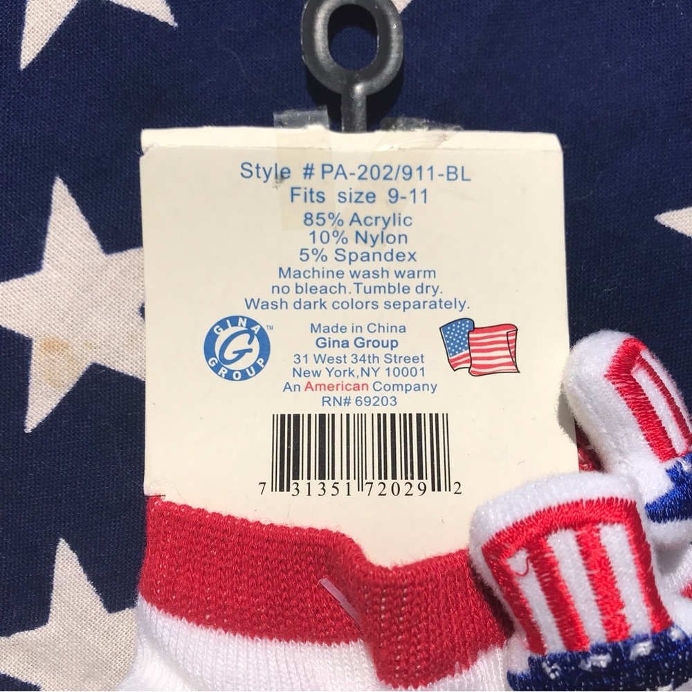 Patriotic Smiley Socks and Star Fabric - Picture 7 of 7